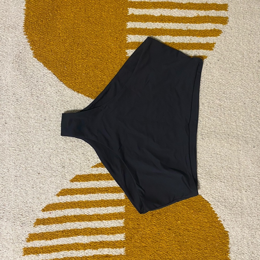 Girlfriend Collective high rise bikini bottom in BLACK